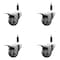 Service Caster 3'' Gray Poly Swivel 7/8'' Expanding Stem Caster Set Total Lock Brake, 4PK SCC-EXTTL20S314-PPUB-78-4 - alternate 1